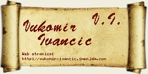 Vukomir Ivančić vizit kartica